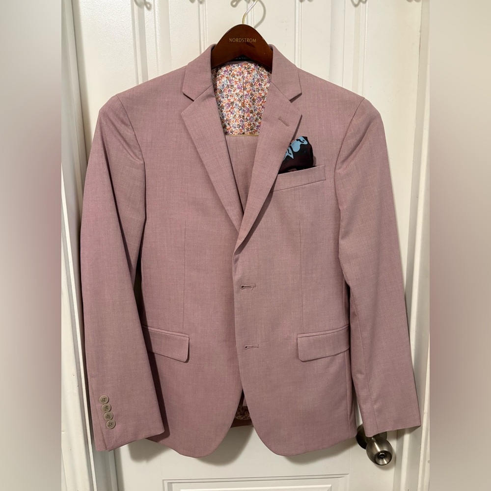 Egara Light Pink Blazer with Floral Lining